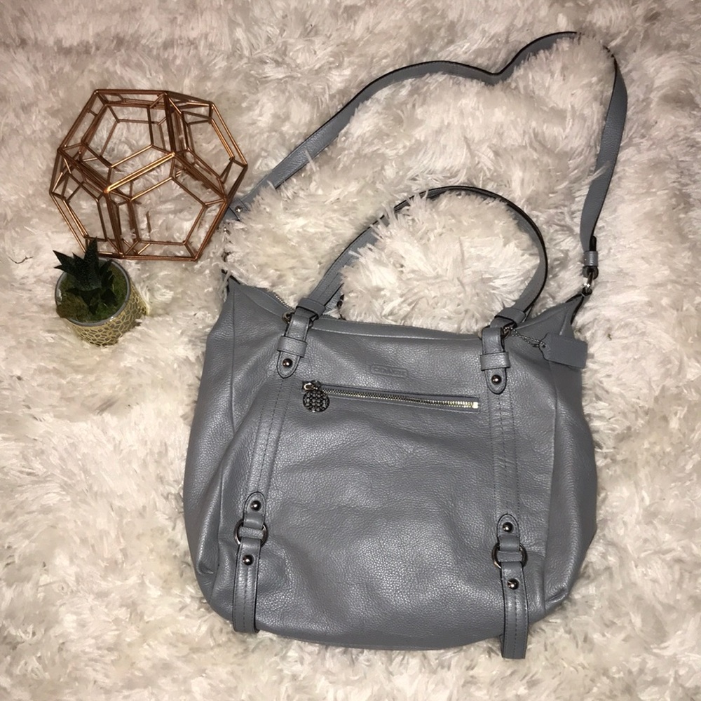 BLUEISH GREY AUTHENTIC COACH PURSE *LIKE NEW* *